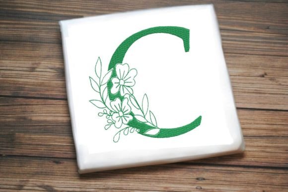 C Floral Monogram Alphabet Decoration