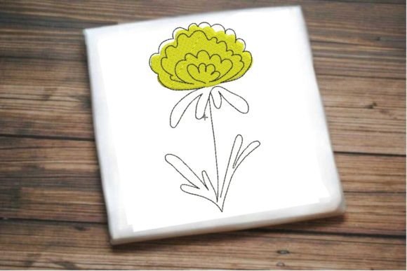 Chrysanthemum Single Line Flower Embroidery Evaluation