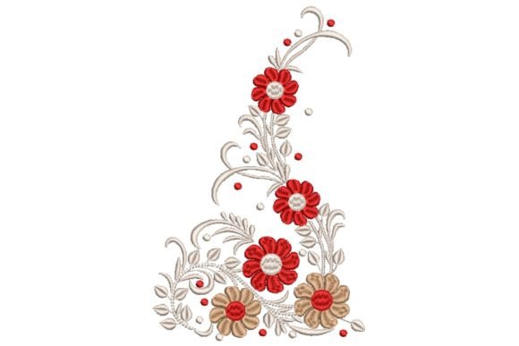 Decorative Floral Corner Embroidery Design Review