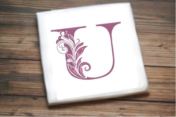 Elegant Floral Alphabet Letter U