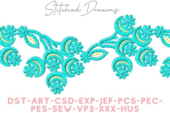 Exquisite Floral Motifs Border