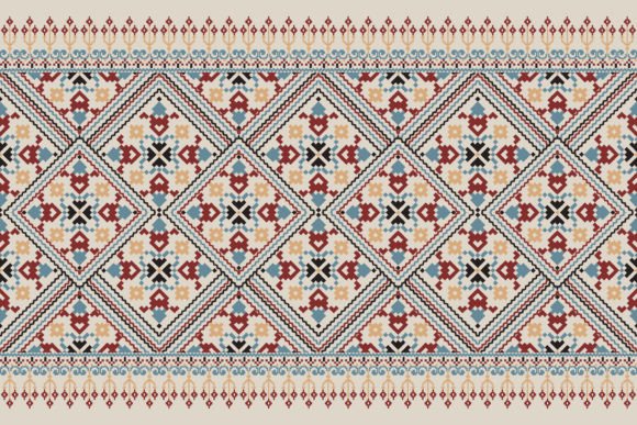 Floral Cross Stitch Texture Fabric: A Designerβs Look