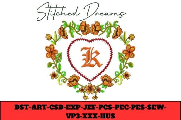 Floral Heart Letter K β Seasonal Embroidery Review