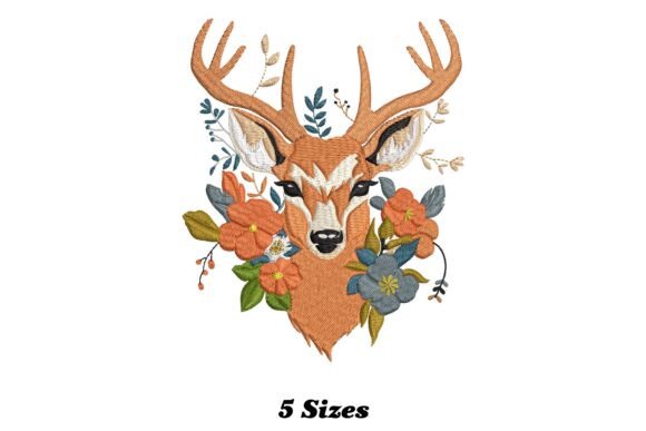 Floral Reindeer Head