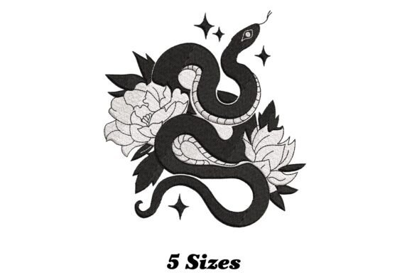 Floral Snake Silhouette