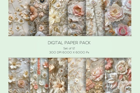 Muted Pastel Floral Embroidery Paper Set Review