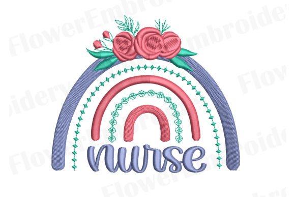 Nurse Rainbow: Vibrant Embroidery for Heartfelt Apparel